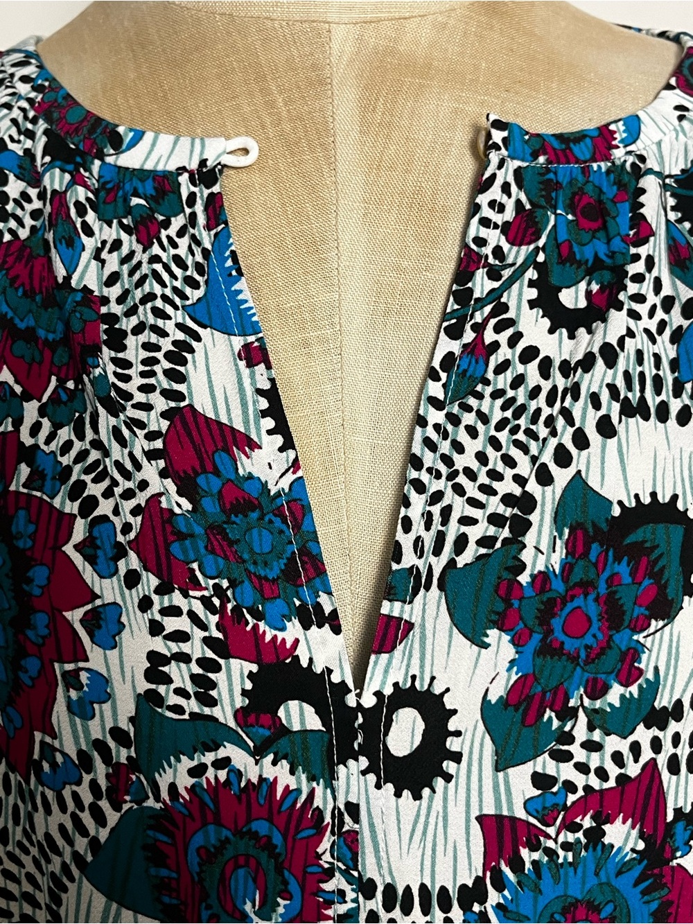 Suncoo Paris Lamour Floral Print Blouse Large T3 Abstract Boho - Picture 13 of 14